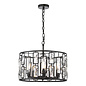 Nikko – 5 Light Crystal Ceiling Light - Matt Black and Crystal