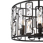Nikko – 5 Light Crystal Ceiling Light - Matt Black and Crystal