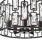 Nikko – 5 Light Crystal Ceiling Light - Matt Black and Crystal