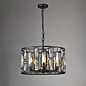 Nikko – 5 Light Crystal Ceiling Light - Matt Black and Crystal