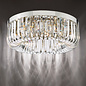 Hikari – 6 Light Flush Crystal Glass Chandelier – Polished Nickel and Crystal