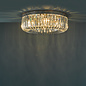 Hikari – 6 Light Flush Crystal Glass Chandelier – Polished Nickel and Crystal