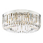 Hikari – 6 Light Flush Crystal Glass Chandelier – Polished Nickel and Crystal