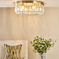 Hikari – 6 Light Crystal Ceiling Light – Satin Gold and Crystal