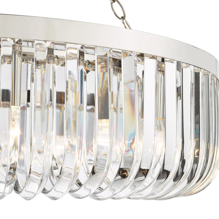 Hikari – 8 Light Crystal Chandelier – Polished Nickel and Crystal