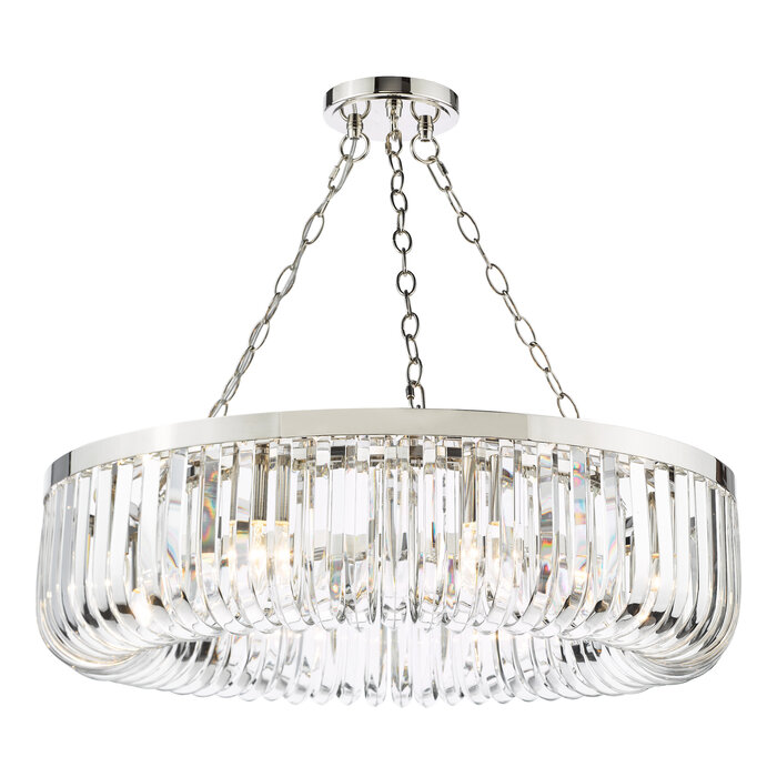 Hikari – 8 Light Crystal Chandelier – Polished Nickel and Crystal