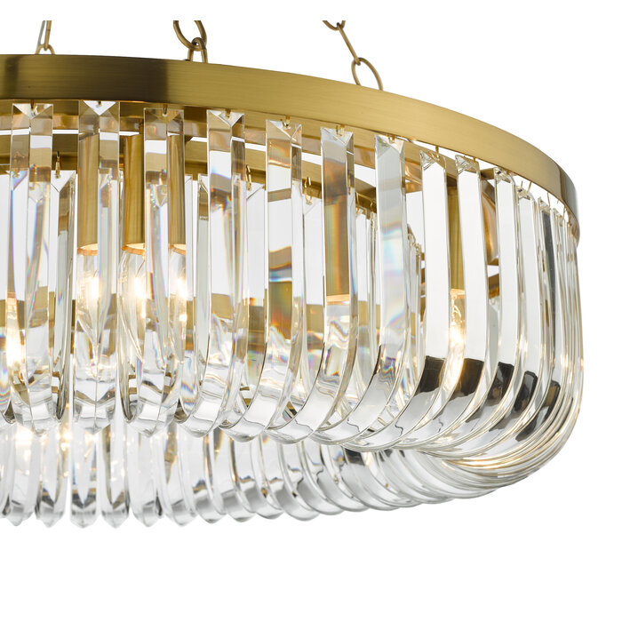 Hikari – 8 Light Crystal Chandelier – Satin Gold and Crystal