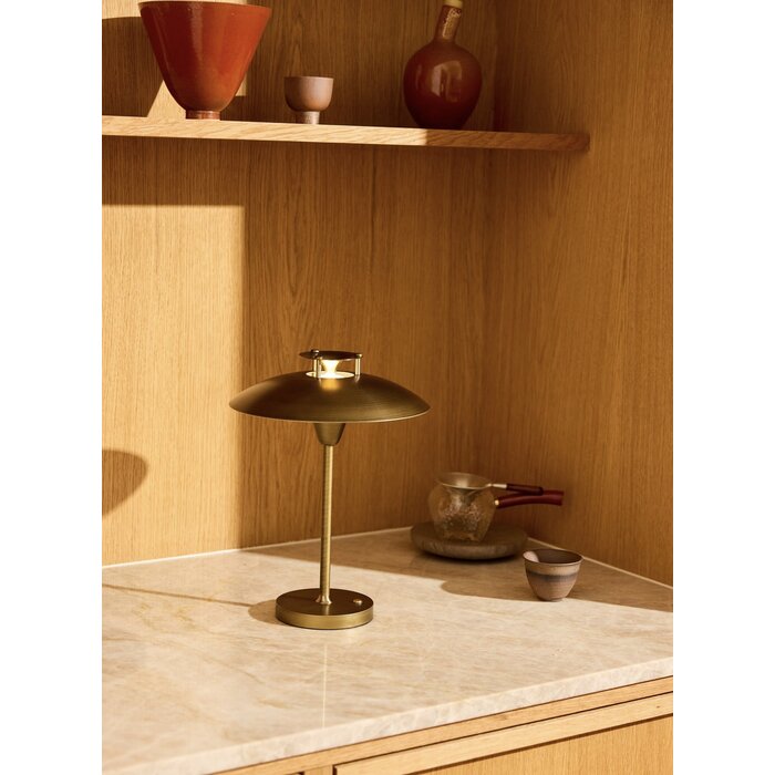 Stepp - Scandi Rechargeable Cordless Table Lamp - Antique Brass