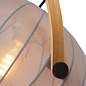 Skov Adjustable Scandi Pendant  - Oak & Stone Grey Fabric