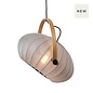 Skov Adjustable Scandi Pendant  - Oak & Stone Grey Fabric