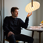 Skov Adjustable Scandi Pendant  - Oak & White Fabric