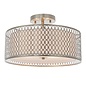 Tessa - Modern Drum Low Ceiling Light  - Satin Nickel
