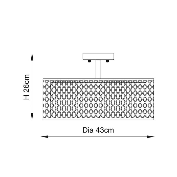 Tessa - Modern Drum Low Ceiling Light  - Satin Nickel