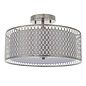 Tessa - Modern Drum Low Ceiling Light  - Satin Nickel