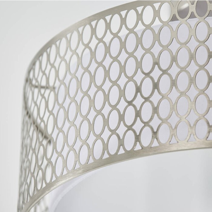 Tessa - Modern Drum Low Ceiling Light  - Satin Nickel