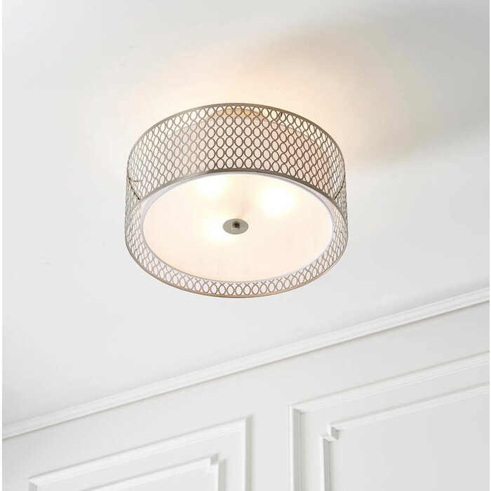 Tessa - Modern Drum Low Ceiling Light  - Satin Nickel