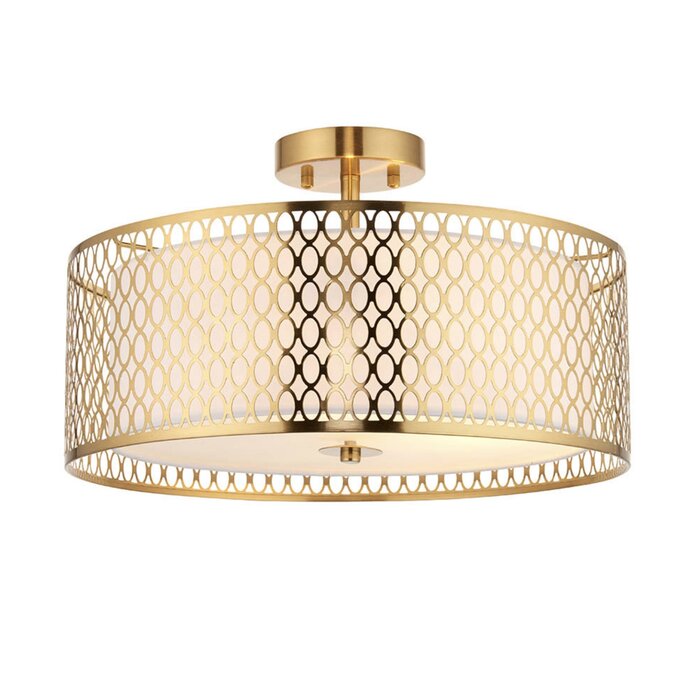 Tessa - Modern Drum Low Ceiling Light  - Gold