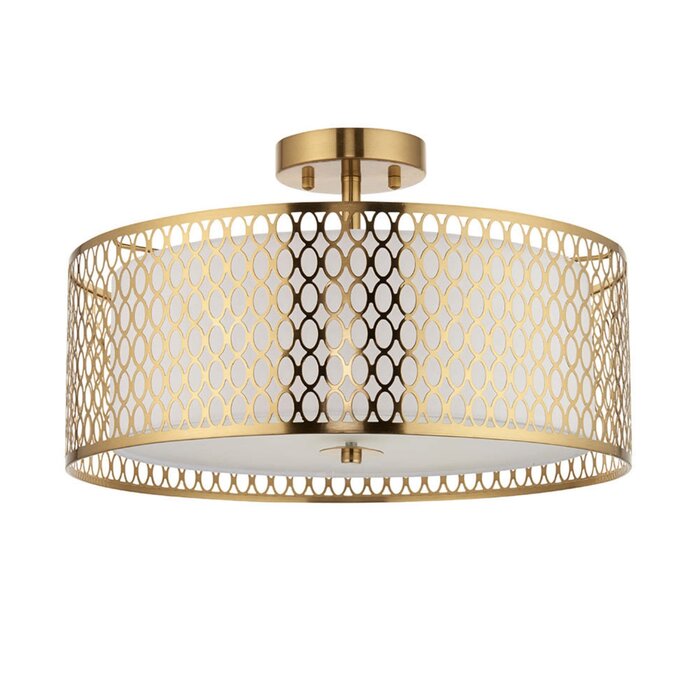 Tessa - Modern Drum Low Ceiling Light  - Gold