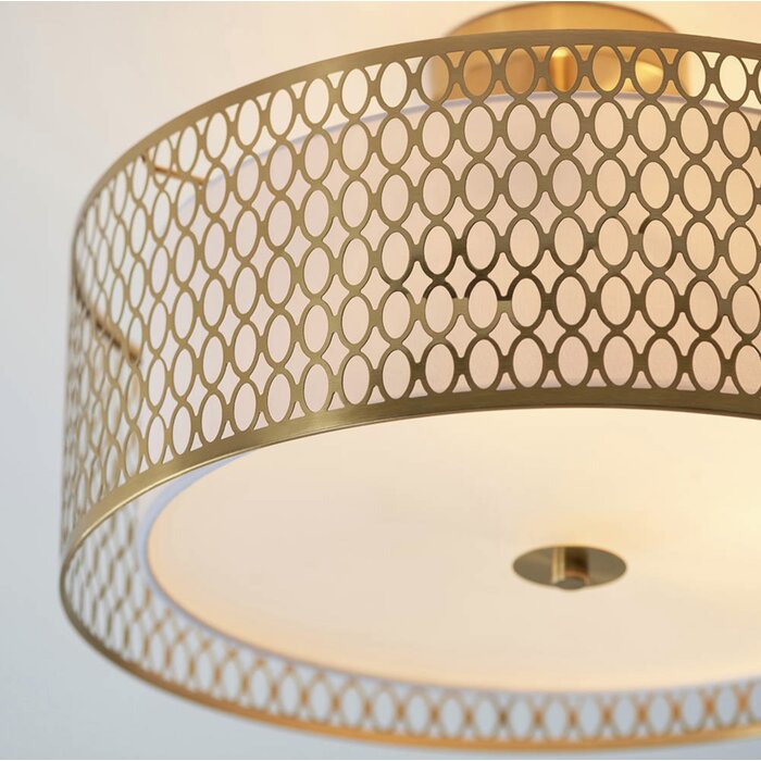 Tessa - Modern Drum Low Ceiling Light  - Gold