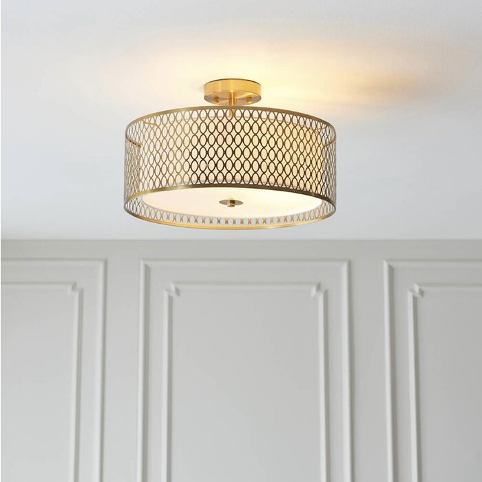 Tessa - Modern Drum Low Ceiling Light  - Gold