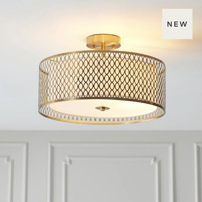 Tessa - Modern Drum Low Ceiling Light  - Gold