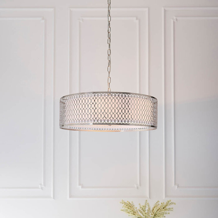 Tessa - Modern Pendant Light - Satin Nickel - Medium