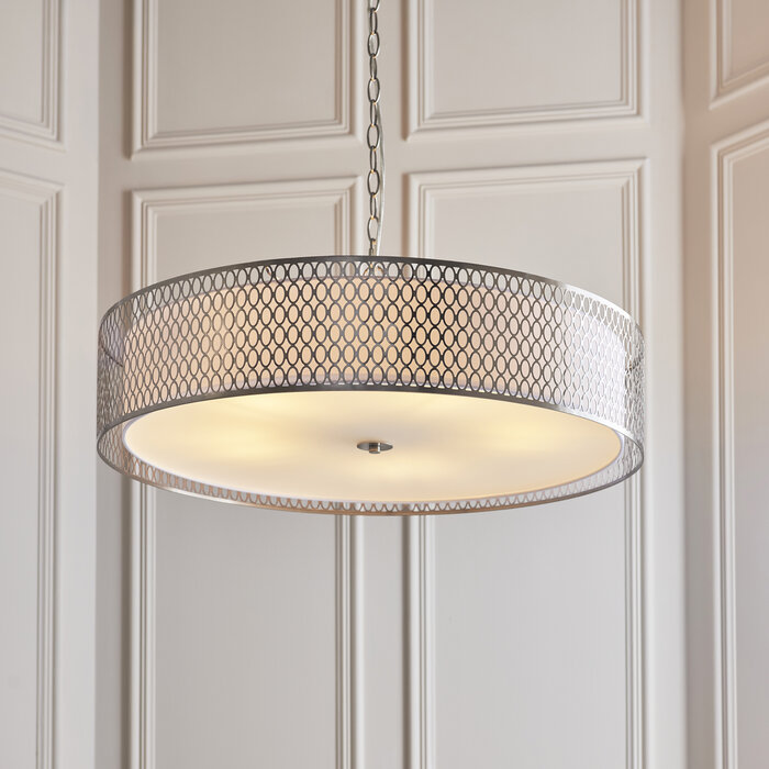 Tessa - Modern Pendant Light - Satin Nickel - Large