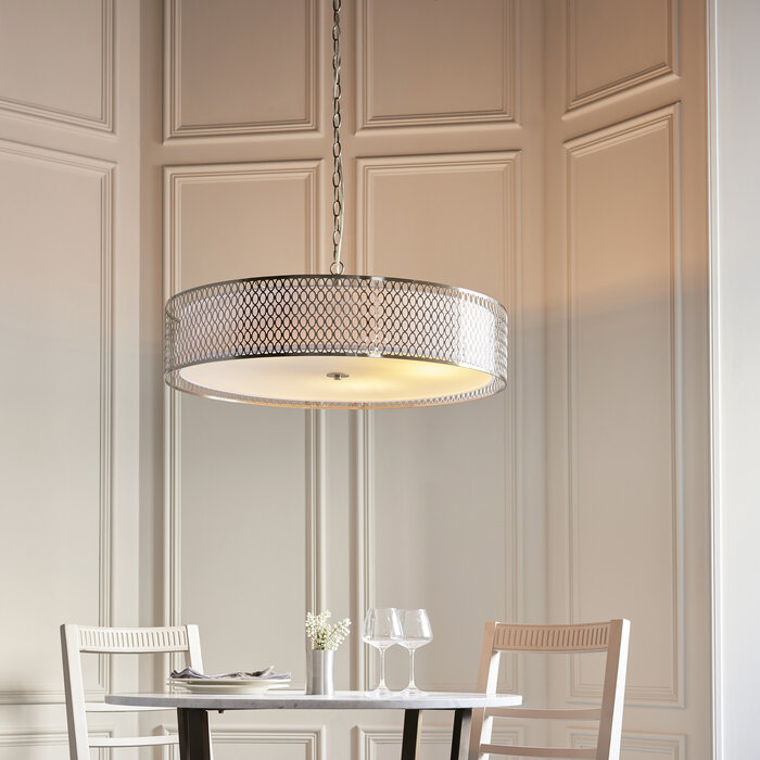 Tessa - Modern Pendant Light - Satin Nickel - Large