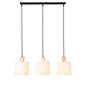 Dunbar - Wooden Bar Pendant Light with Natural Linen Shades