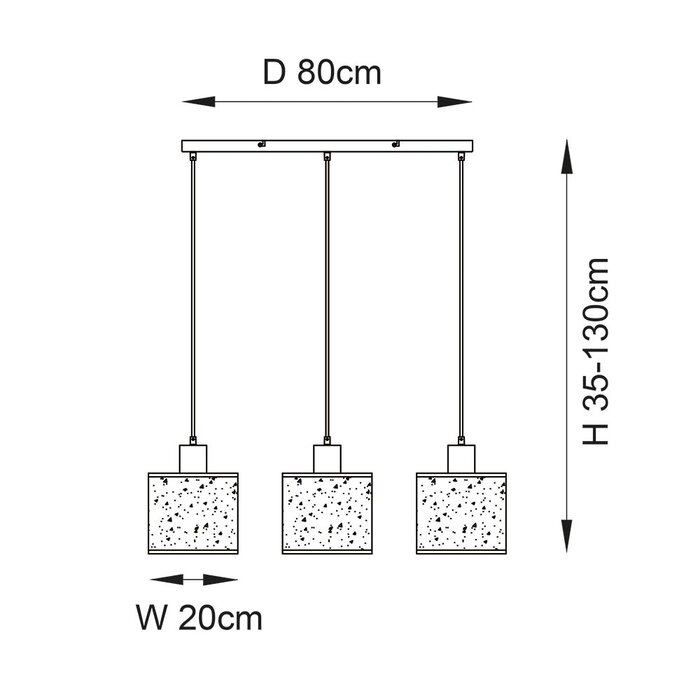Dunbar - Wooden Bar Pendant Light with Natural Linen Shades