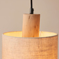 Dunbar - Wooden Bar Pendant Light with Natural Linen Shades