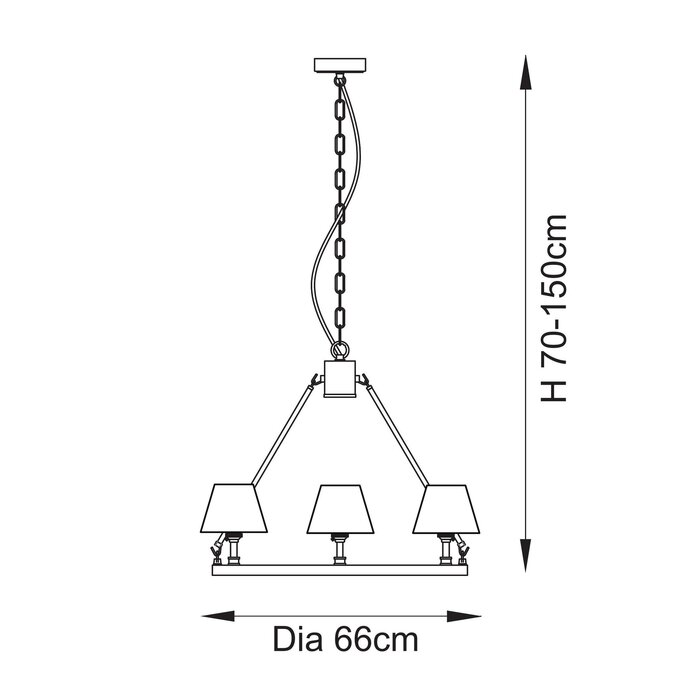 Ivybridge - Brass Chandelier  - Large