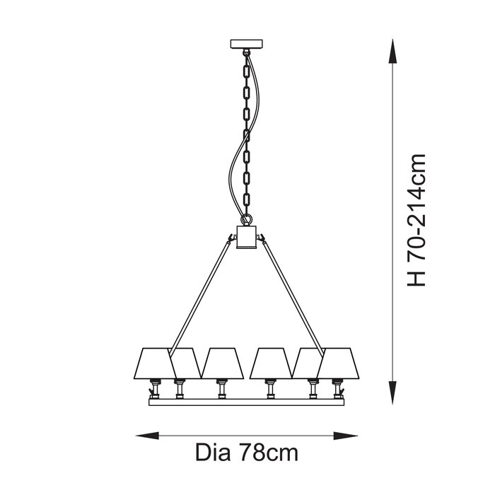 Ivybridge - Brass Chandelier  - Large