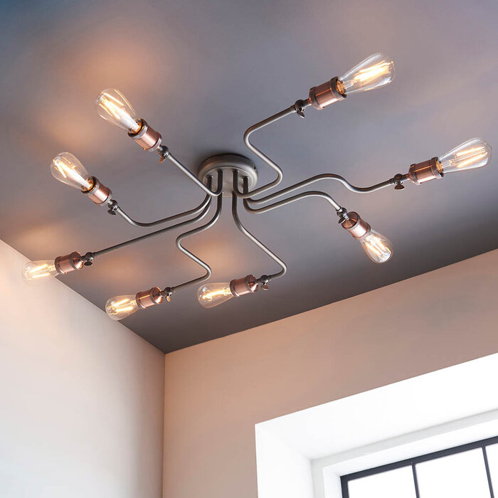 Vintage - Large Industrial Flush Ceiling Light