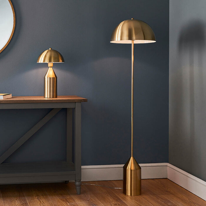 Mid Century Brass Dome Table Lamp