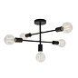 Loft - Semi Flush Industrial Ceiling Light - Matt Black