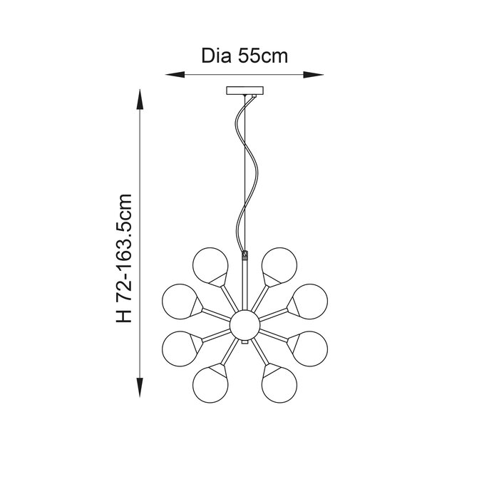 Marcel - Large Mid Century Feature Light - Brushed Brass