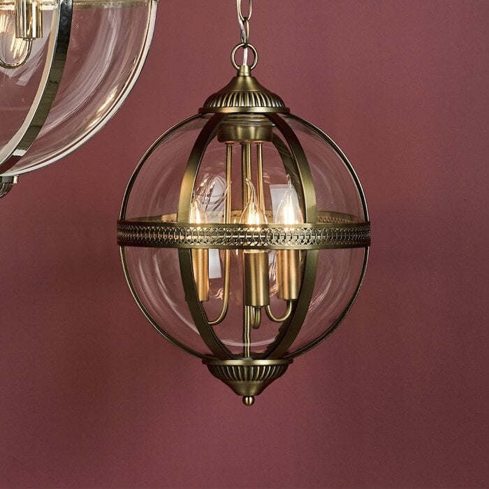 Heritage - Classic Globe Lantern - Antique Brass & Glass