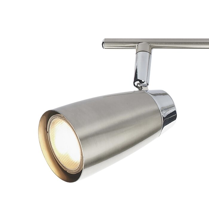 Key - 4 Head Spotlight Bar Ceiling Light - Satin Chrome