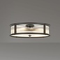 Margot - Large Semi Flush Ceiling Light– Black Ribbed Glass (Convertible Design)