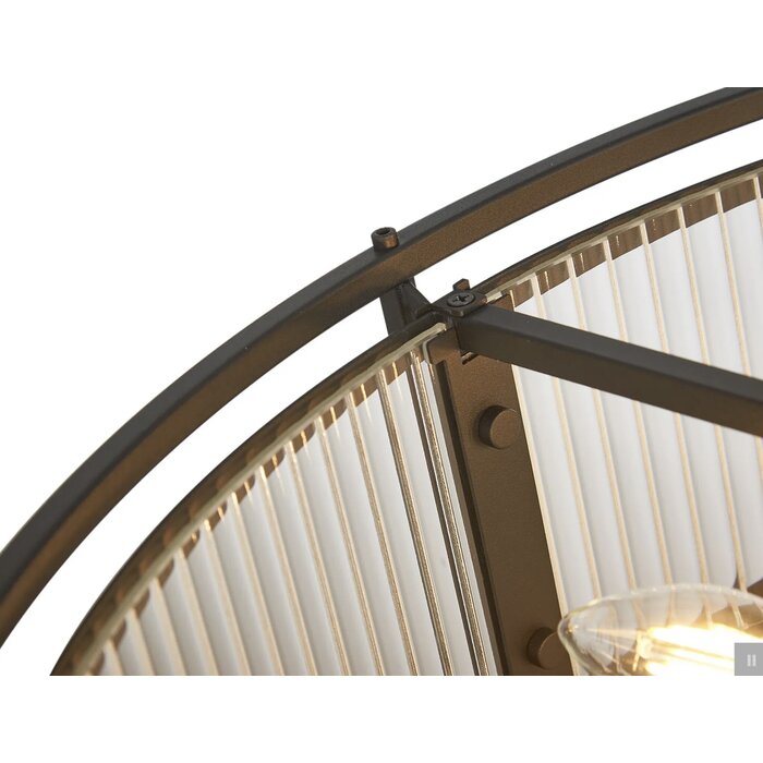 Margot - Large Semi Flush Ceiling Light– Black Ribbed Glass (Convertible Design)