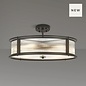 Margot - Large Flush Ceiling Light– Black Ribbed Glass (Convertible Design)