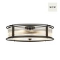 Margot - Large Flush Ceiling Light– Black Ribbed Glass (Convertible Design)