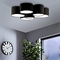 Pastel - Large Fabric Drum Flush Ceiling Light  - Black