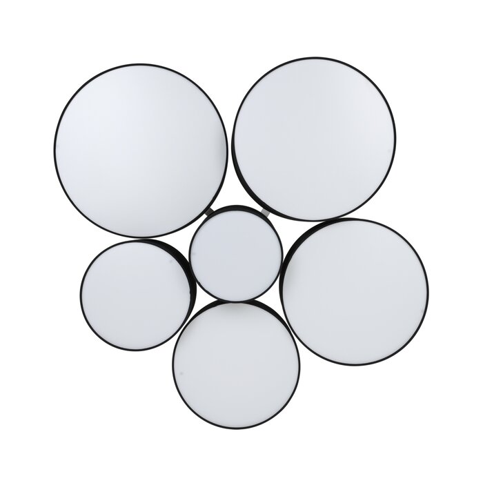 Pastel - Large Fabric Drum Flush Ceiling Light  - Black