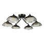 Cayda - Satin Black and Smoked Glass Semi Flush Ceiling Light - 6 Light