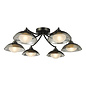 Cayda - Satin Black and Smoked Glass Semi Flush Ceiling Light - 6 Light