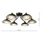 Cayda - Satin Black and Smoked Glass Semi Flush Ceiling Light - 6 Light