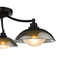 Cayda - Satin Black and Smoked Glass Semi Flush Ceiling Light - 3 Light