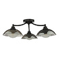 Cayda - Satin Black and Smoked Glass Semi Flush Ceiling Light - 3 Light